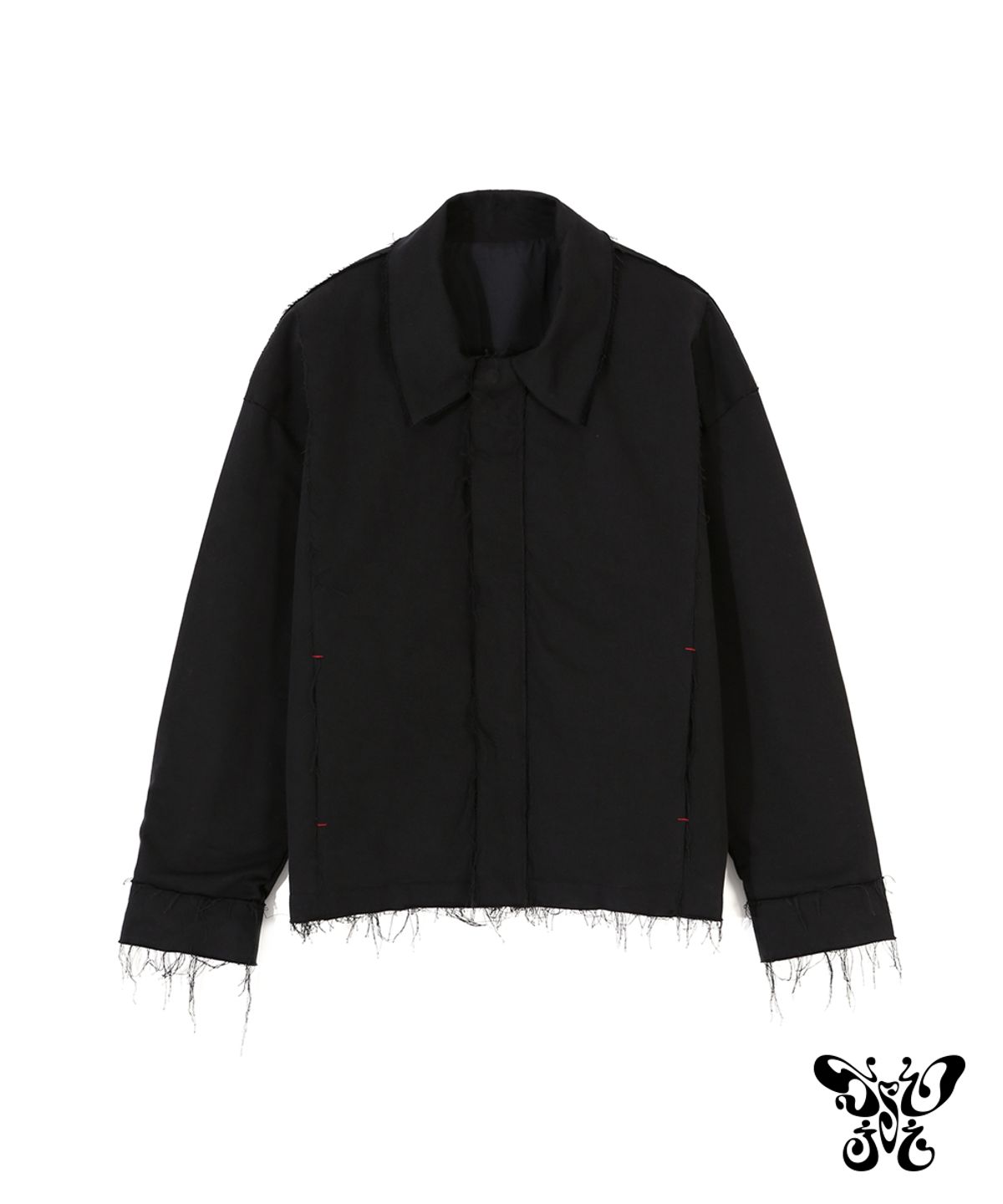 쏘지(SSOJI) 컷 바이오 워싱 오버핏 면자켓 (블랙)