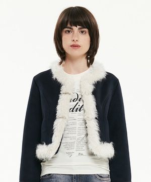 컬렉션 퍼 무스탕 [네이비]