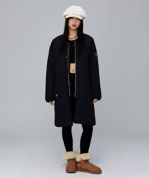 여성) 코지 퀼팅 롱 자켓