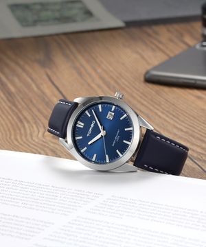 T105L-SLBL 마이다스 캘린더 워치 남성 가죽 밴드 시계