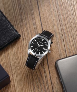 T105L-SBBK 마이다스 캘린더 워치 남성 가죽 밴드 시계