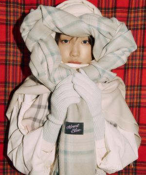 허그 체크 머플러