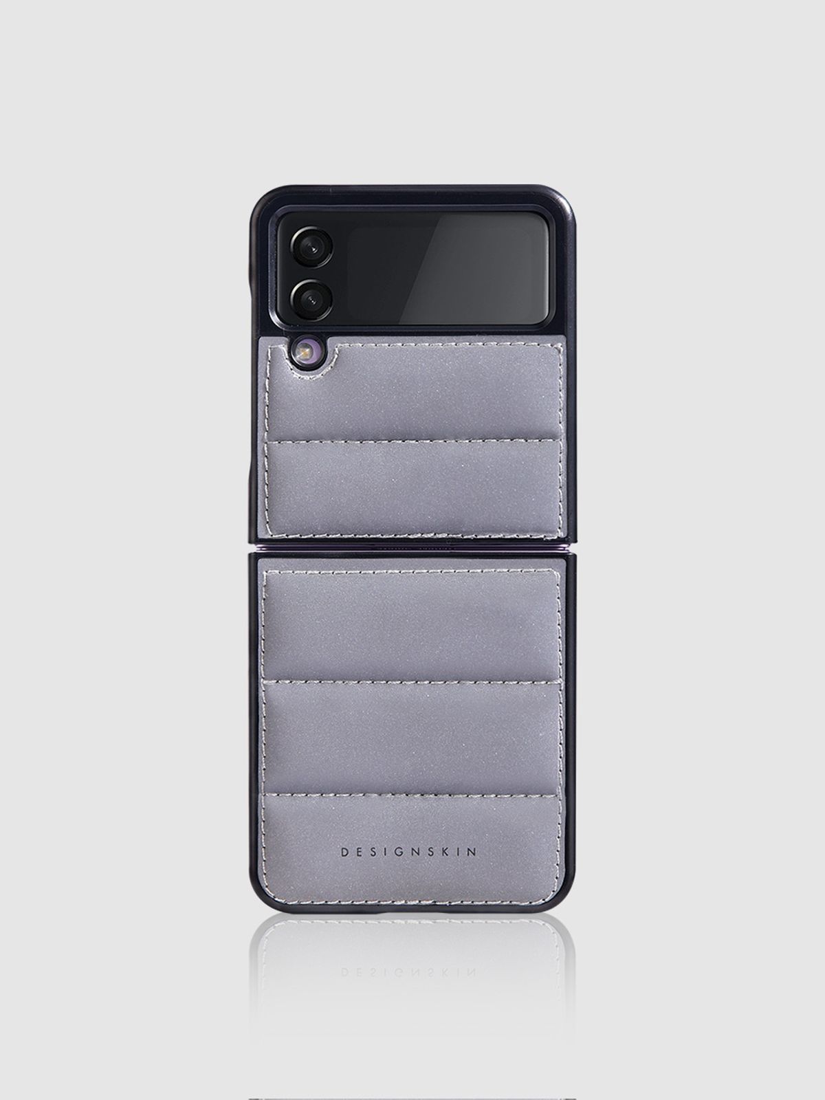 디자인스킨(DESIGNSKIN) 갤럭시Z플립4 엠보 케이스-리플렉티브 실버
