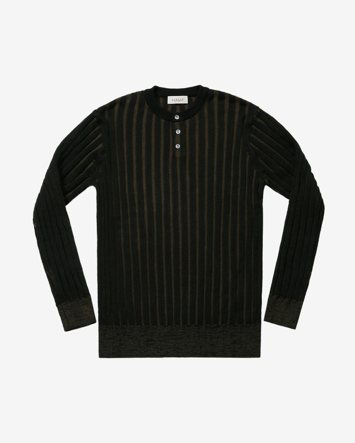 솔티(SORTIE) Reverse Combination Henly neck Knit (Black)