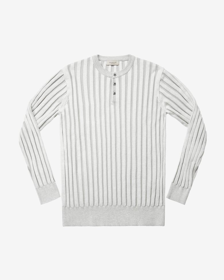 Reverse Combination Henly neck Knit (Ivory)
