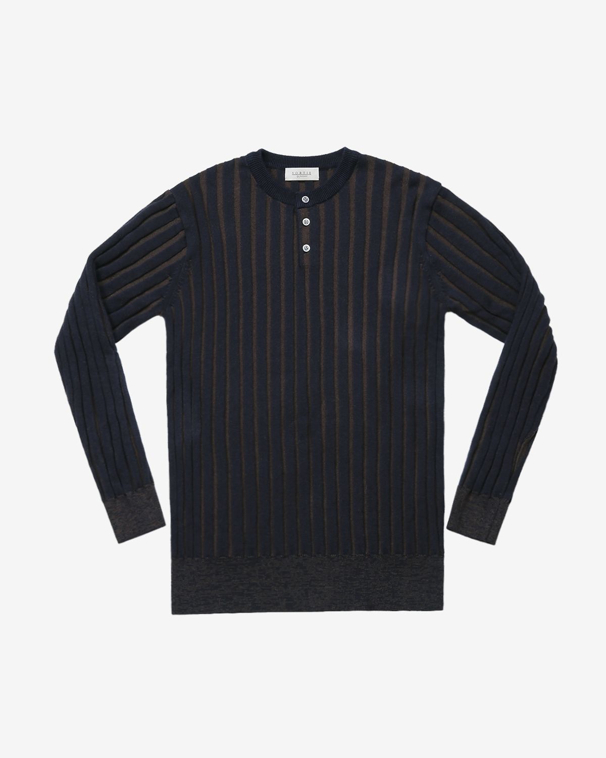 솔티(SORTIE) Reverse Combination Henly neck Knit (Navy)