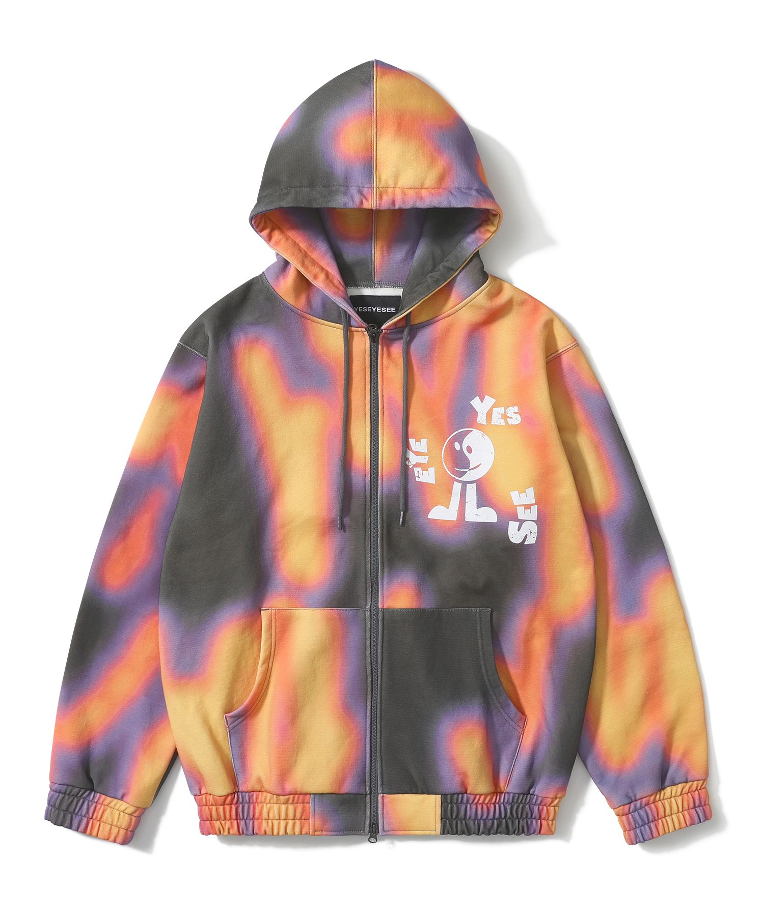 [YESEYESEE] ★Cartoon Zip-up Hoodie MUSINSA | YESEYESEE Cartoon Blurry Zip-up Hoodie Orange