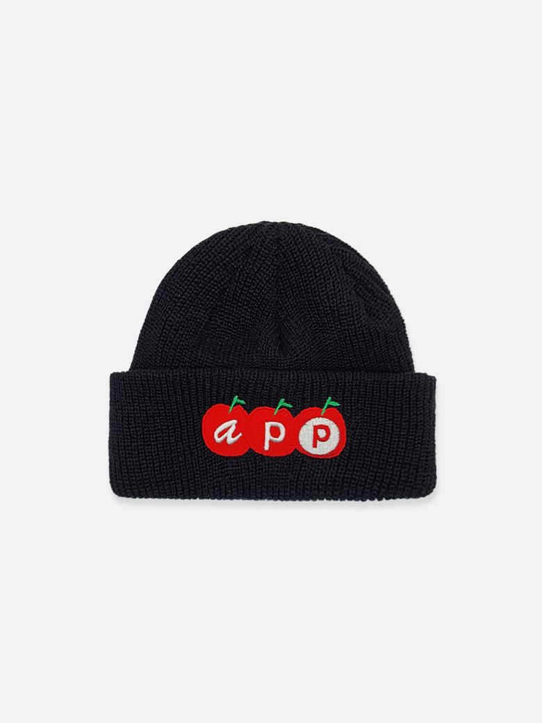 APPLE Short Beanie Black