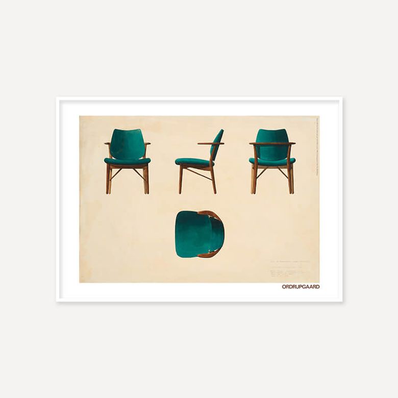 핀 율 Chair for restaurant at Hotel Richmond, 1965 (액자 포함)