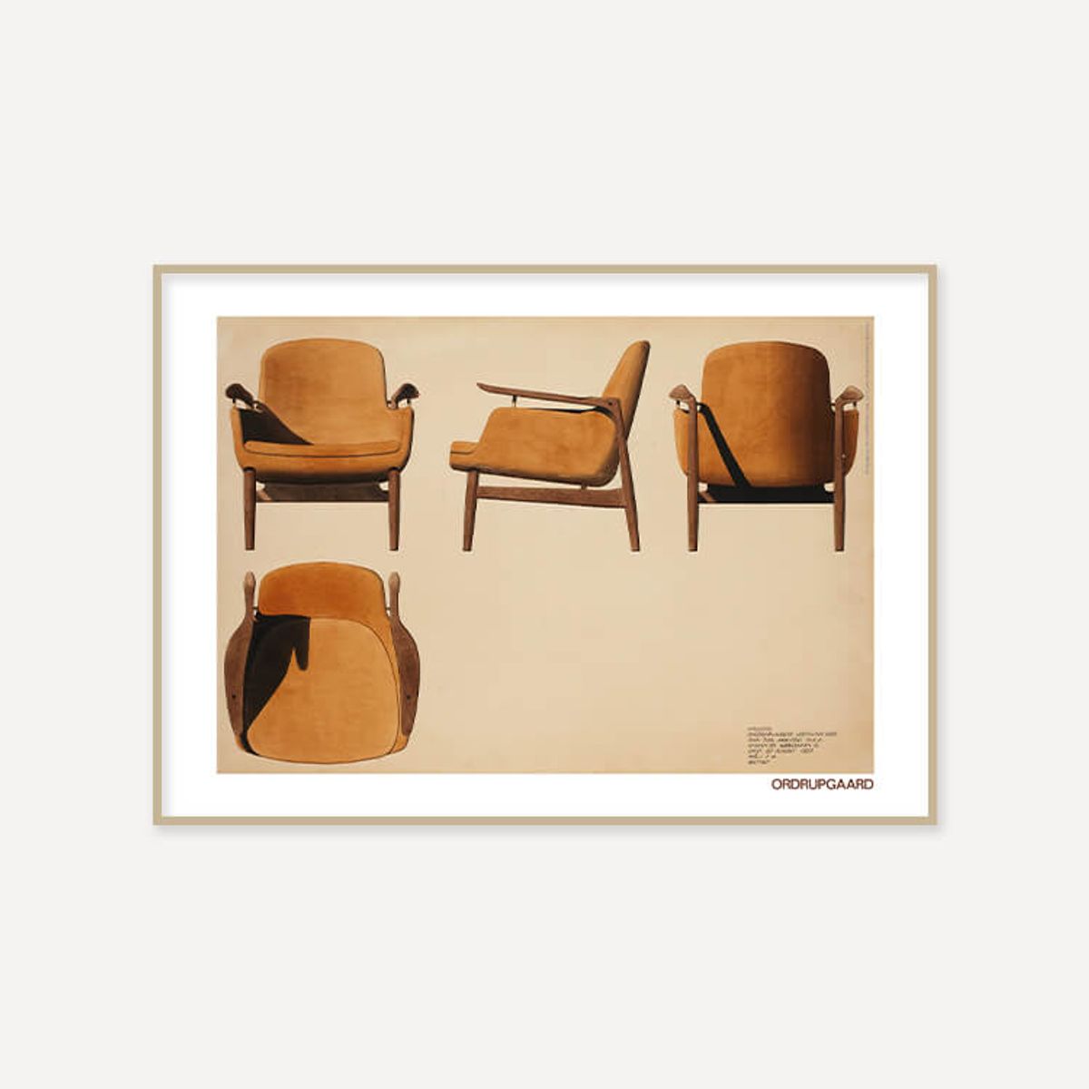 그릿시즌(GREET SEASON) 핀 율 Upholstered recliner with free arm, 1953 (액자 포함)