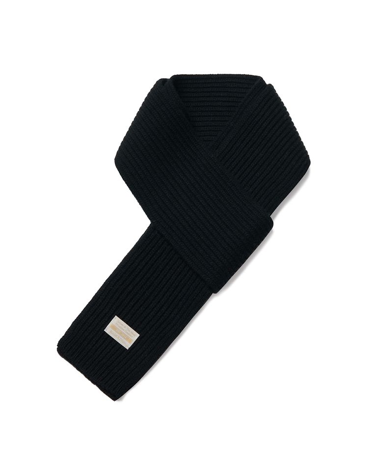 Wool Knit Muffler Black