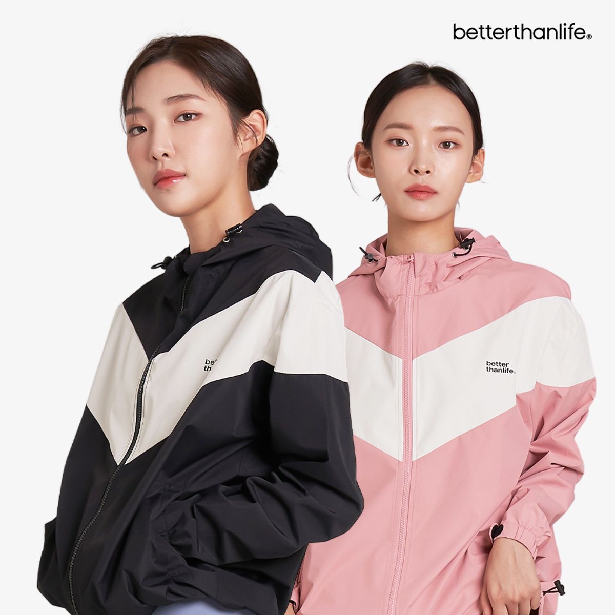 베러댄라이프(BETTER THAN LIFE) 에센셜 V배색 땀복 후드 자켓(BDBSJK03)