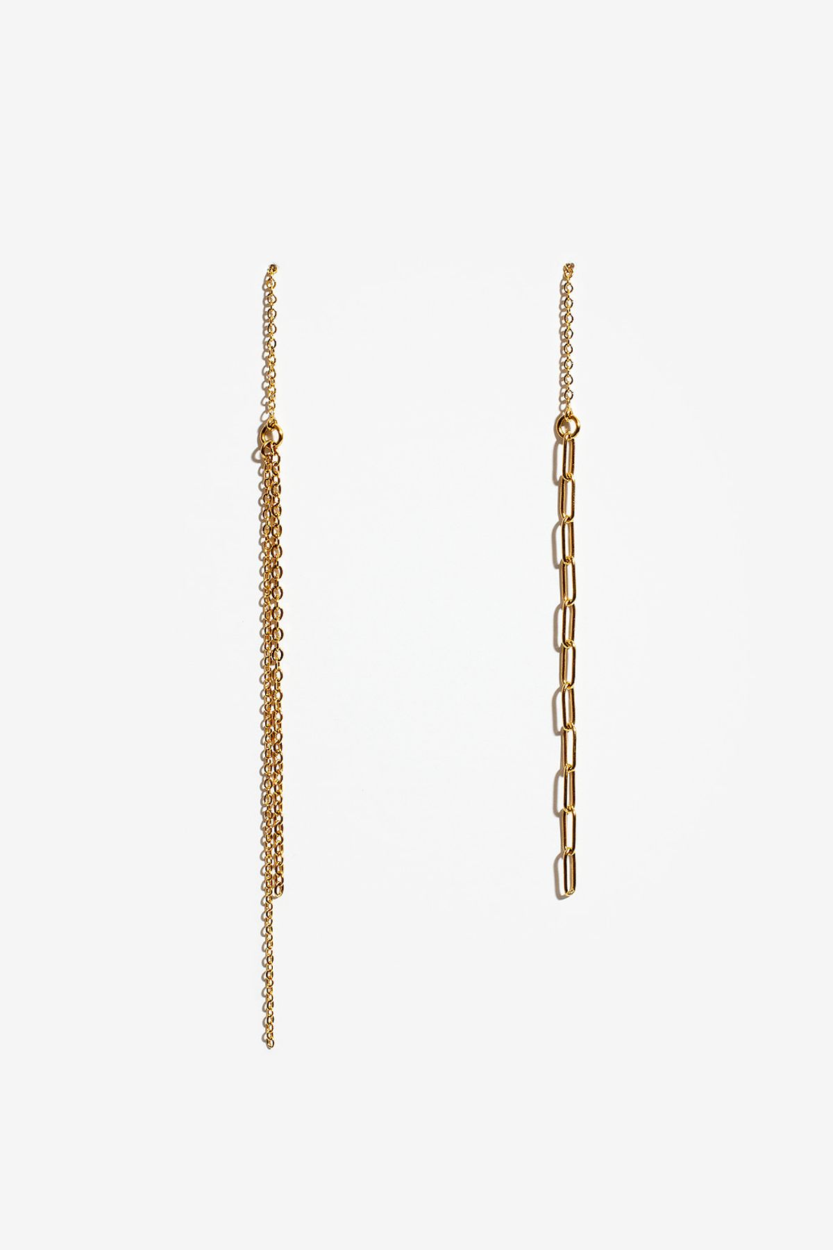 모드곤(MODGONE) 골드톤 더블체인 귀걸이 Goldtone Double Chain Earrings