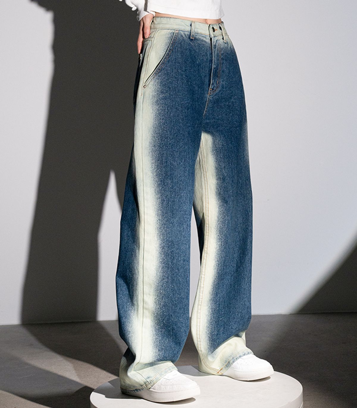 어반드레스(AVANDRESS) Side-line Wide Pants INDIGO