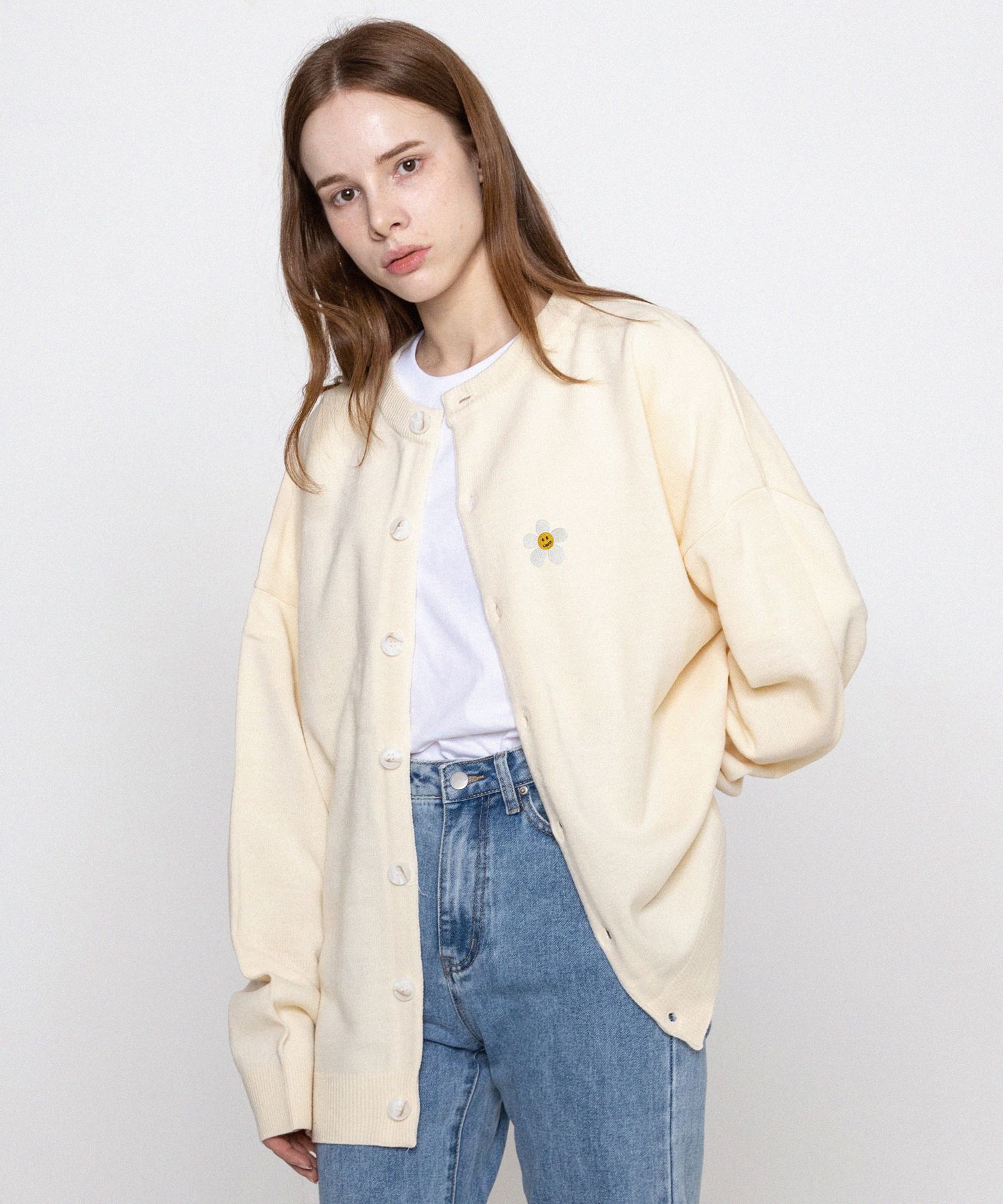 [GRAVER]★FLOWER DOT EMBROIDERY SWEATSHIRT Flower dot embroidery sweatshirt - GRAVER | 60% - Asian