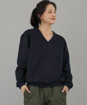 볼드 브이넥 스웨트셔츠 BVN-801 네이비