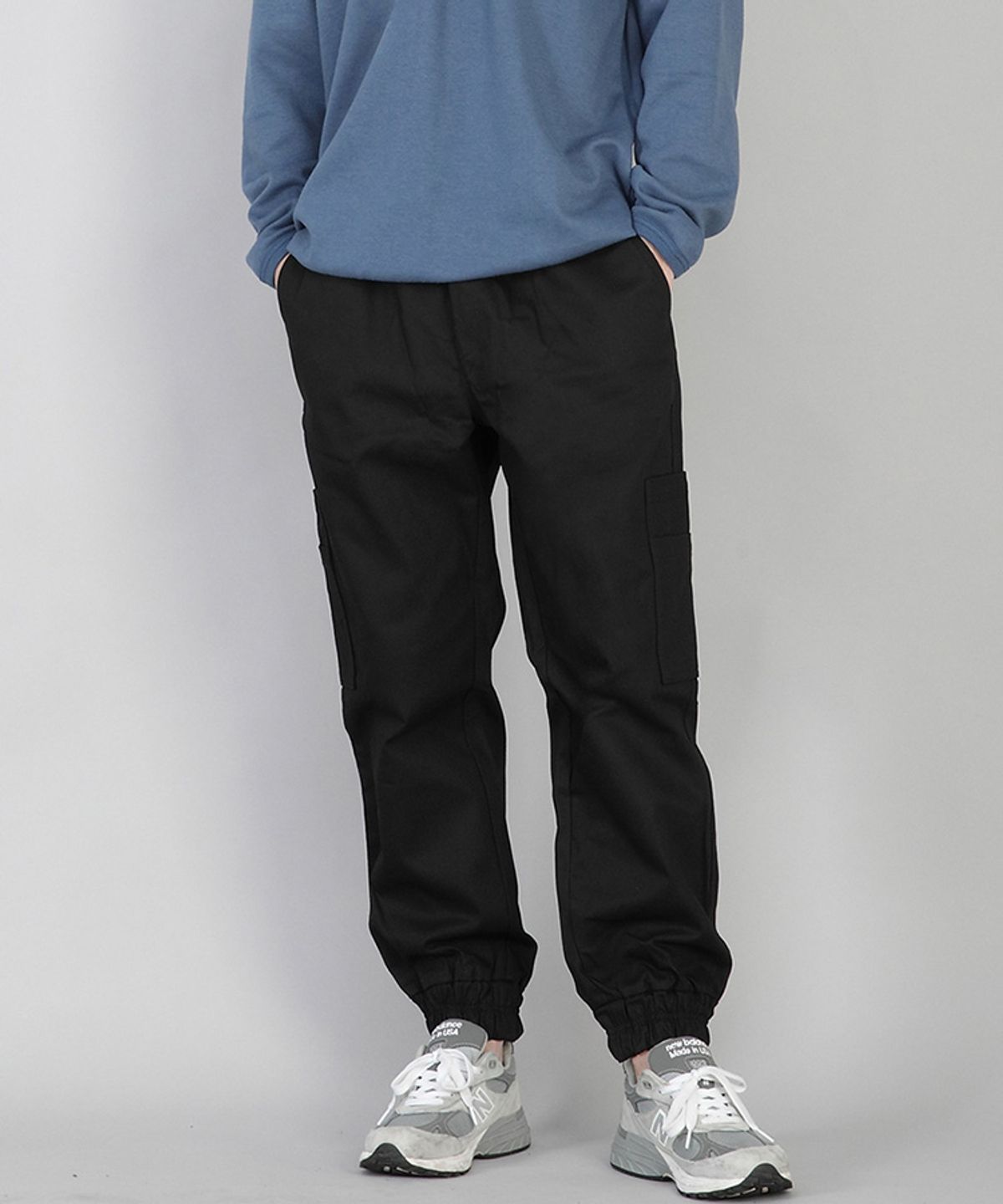 세인트크루(SAINTCREW) 볼드 앵클밴드 카고조거 팬츠 BAC-328 블랙