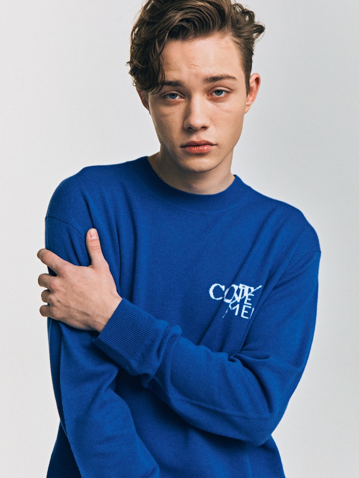 컨티먼트(CONTEMENT) MERINO WOOL CREW-NECK SWEATER_BLUE