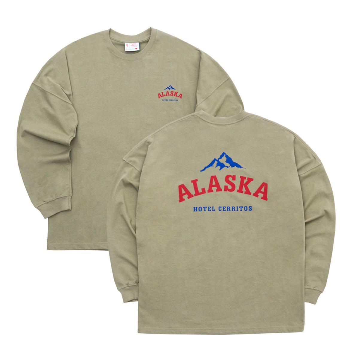 호텔세리토스(HOTEL CERRITOS) Alaska Mini Mountain Long Sleeve T-Shirt [Olive]