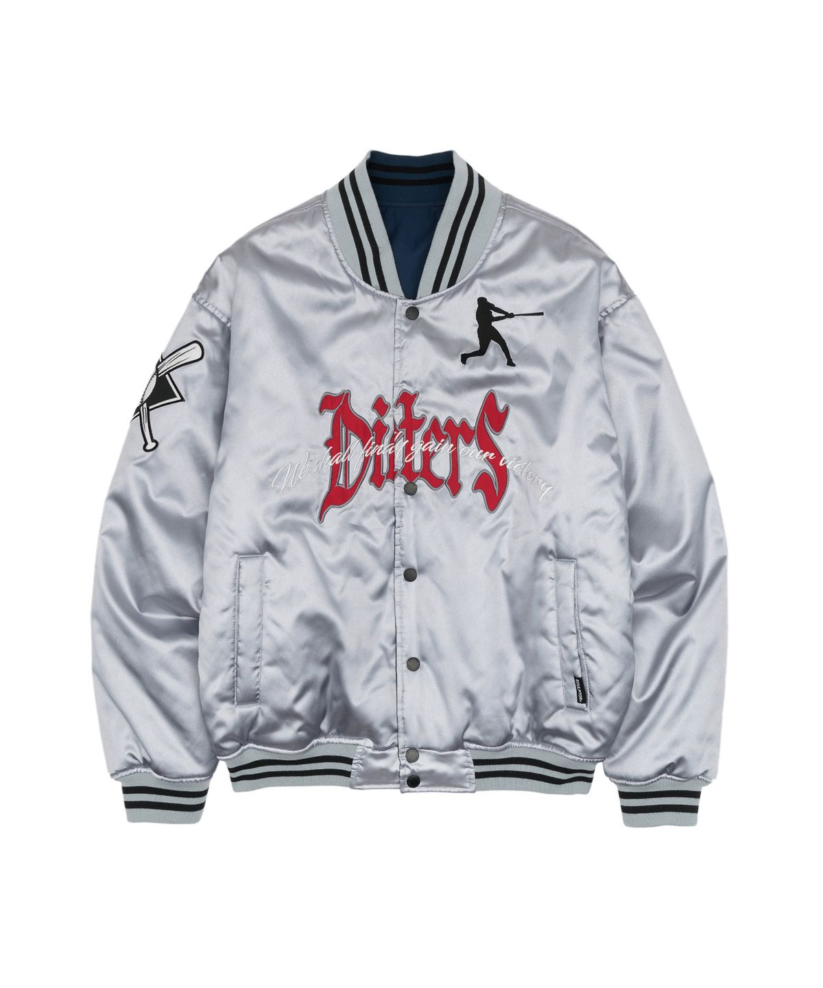 스컬프터(SCULPTOR) Sports Reversible Stadium Jacket Navy/Silver