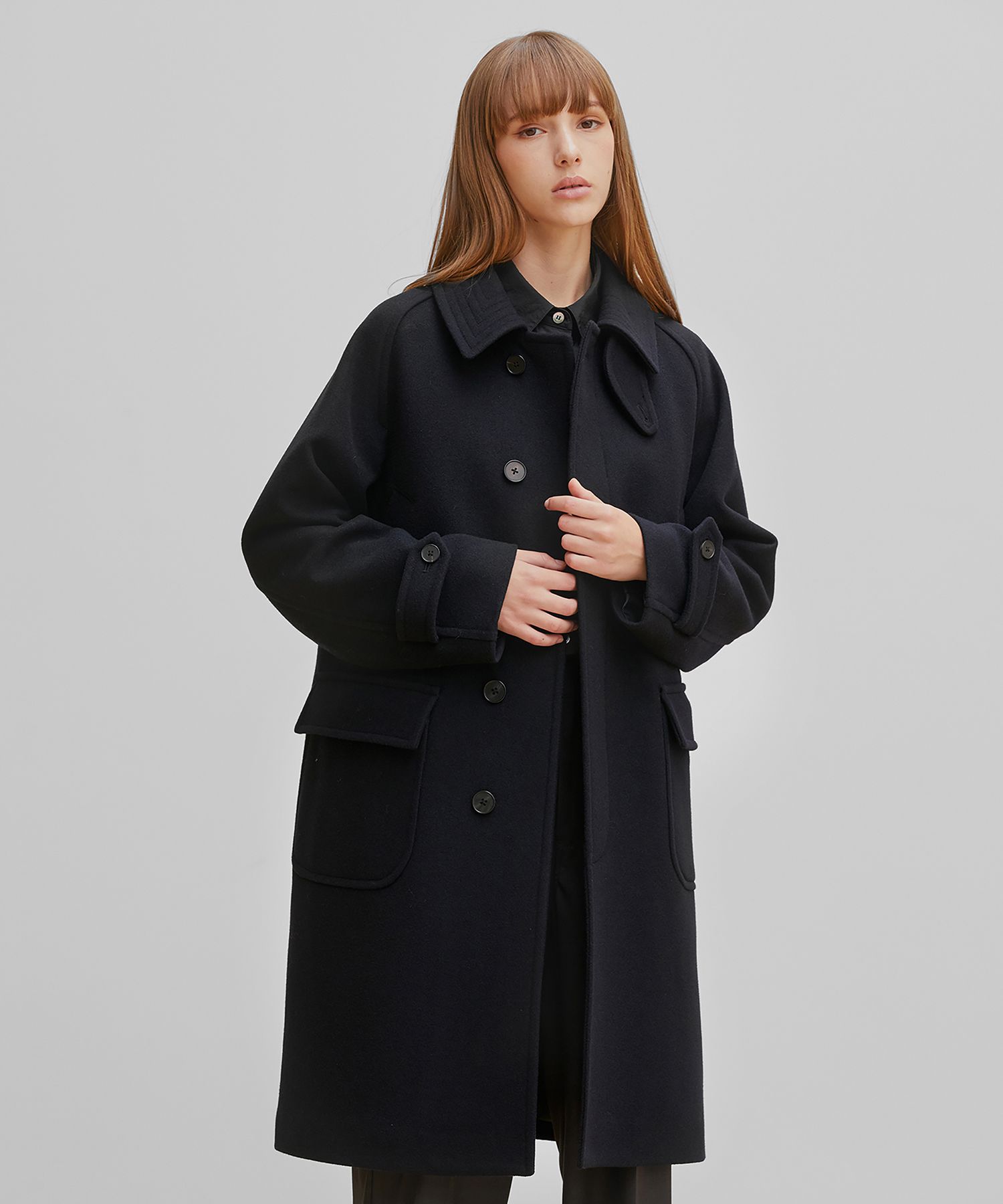 ANOTHER OFFICE Voyager Balmacaan Coat 3紺