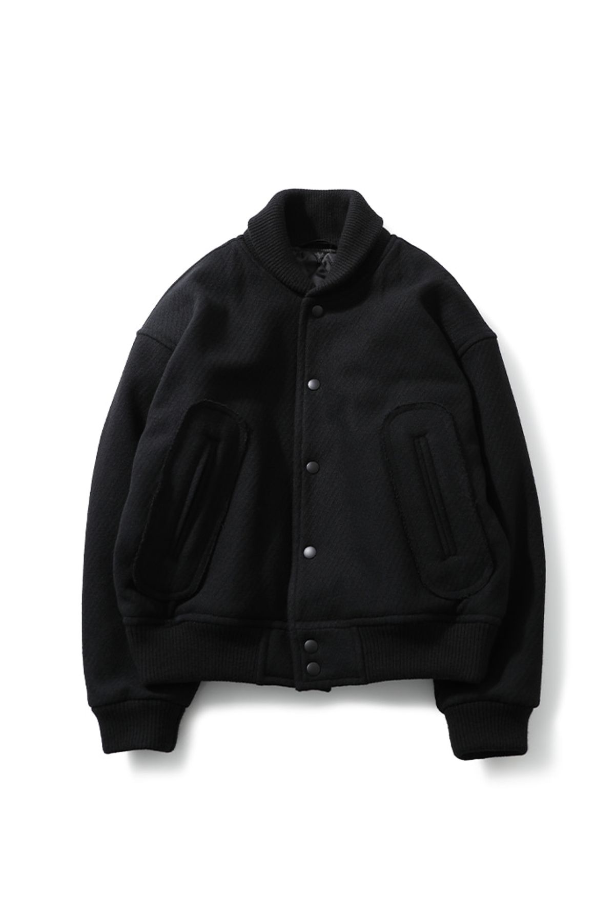 홀리선(HORLISUN) 22FW Header Stadium Twill Wool Jacket Black