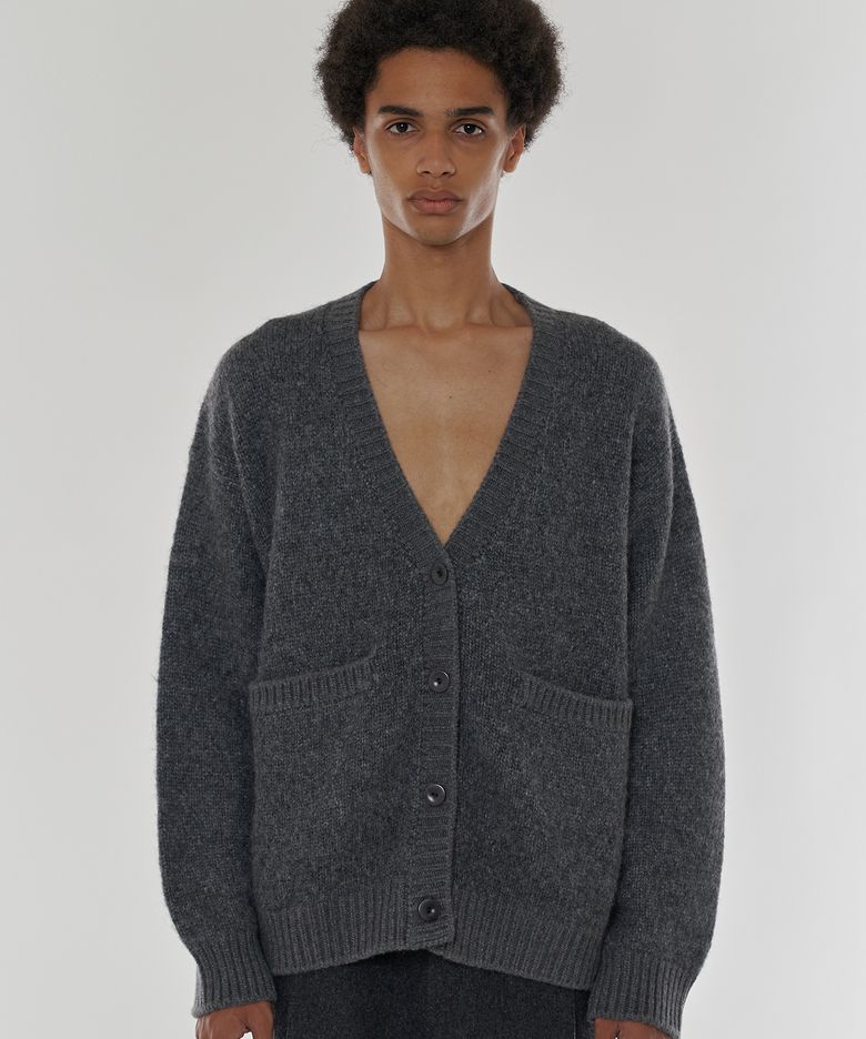 HOLDEN Alpaca Cardigan in Stone Grey