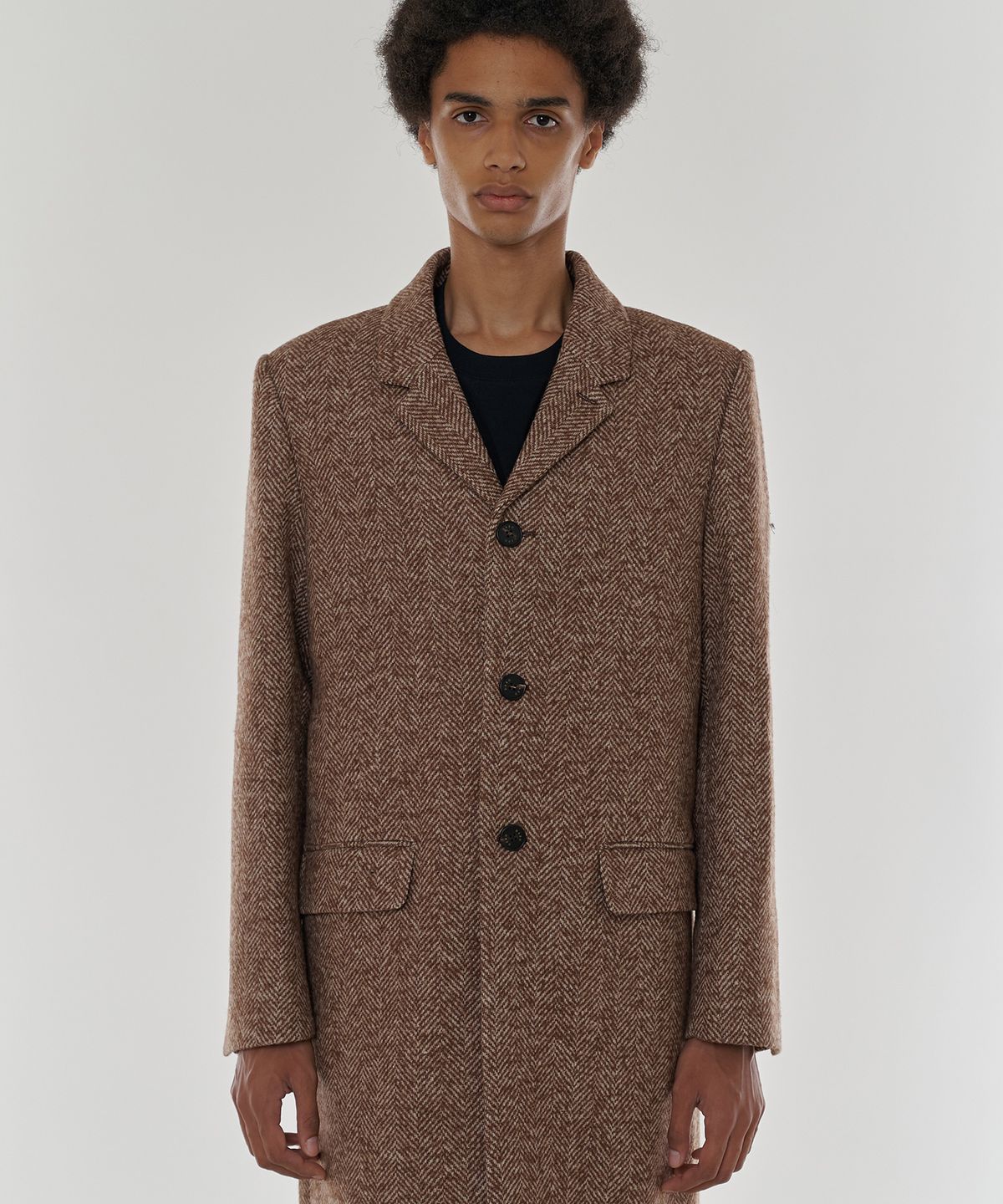 다로(DARO) IVAN Herringbone Coat in Brick