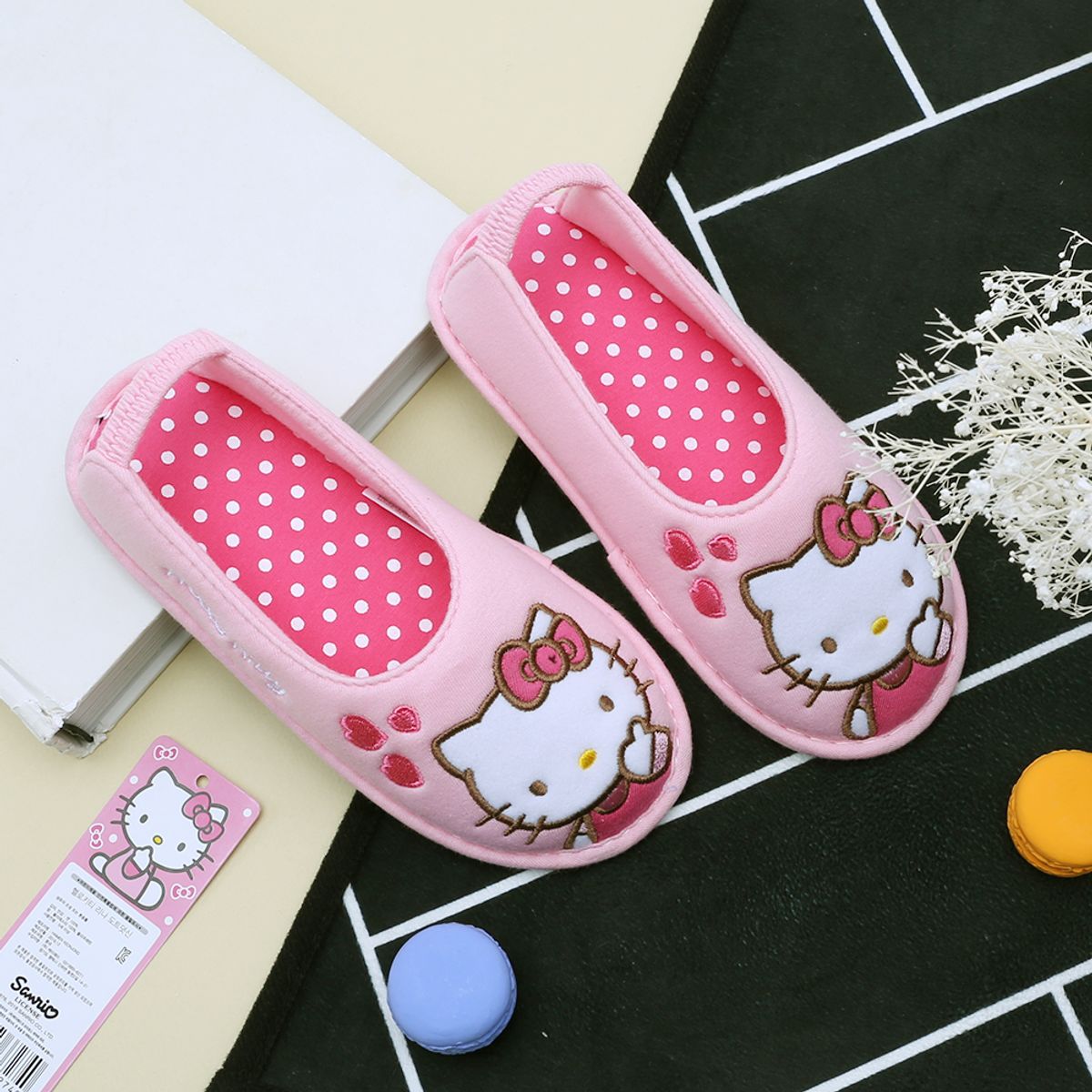 산리오 키즈(SANRIO) 헬로키티 리나 도트 아동덧신