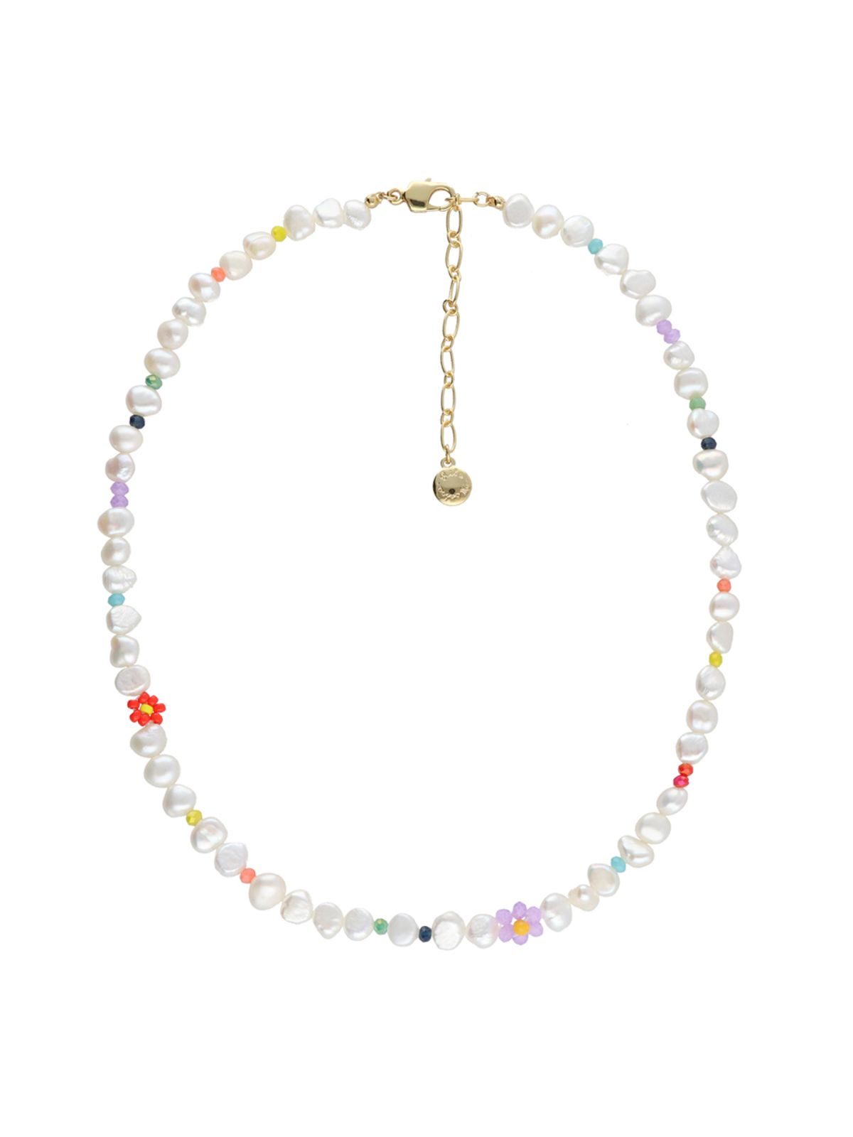 리타모니카(RITA MONICA) Vivid Bead Flower Pearl Necklace