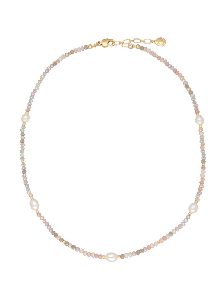 Maple Bead Pearl Necklace