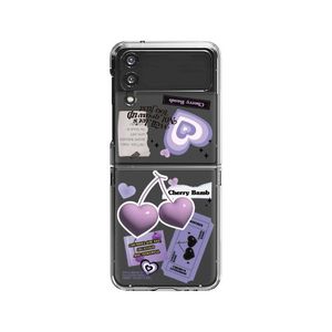 갤럭시 Z플립 젤하드 폰케이스 콜라쥬 퍼플