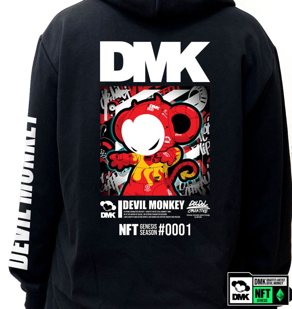 돌돌(DOLDOL) DMK_HOODY_137 그래피티 아티스트 데빌몽키 DMK NFT캐릭터 후드티 후디 후드