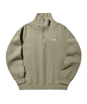 스테디 스웨트 기모 반집업 카키