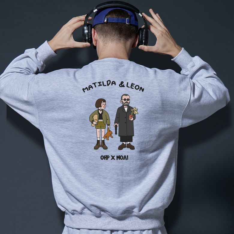 OHP X MOAI b어쎄신and걸 오버핏 헤비 맨투맨