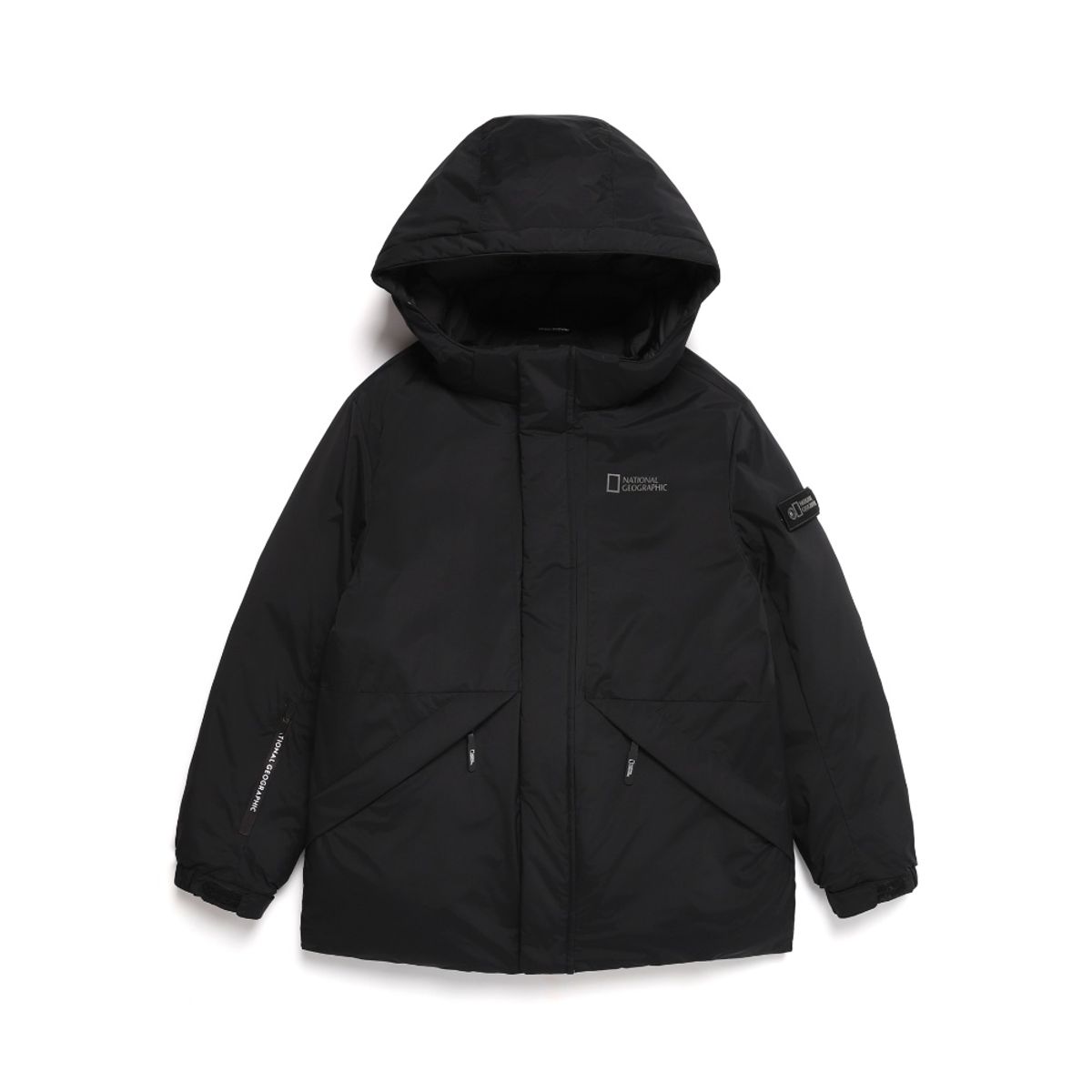 내셔널지오그래픽 키즈(NATIONAL GEOGRAPHIC KIDS) K224UDW820 키즈 미드기장 씬 다운 점퍼 CARBON BLACK