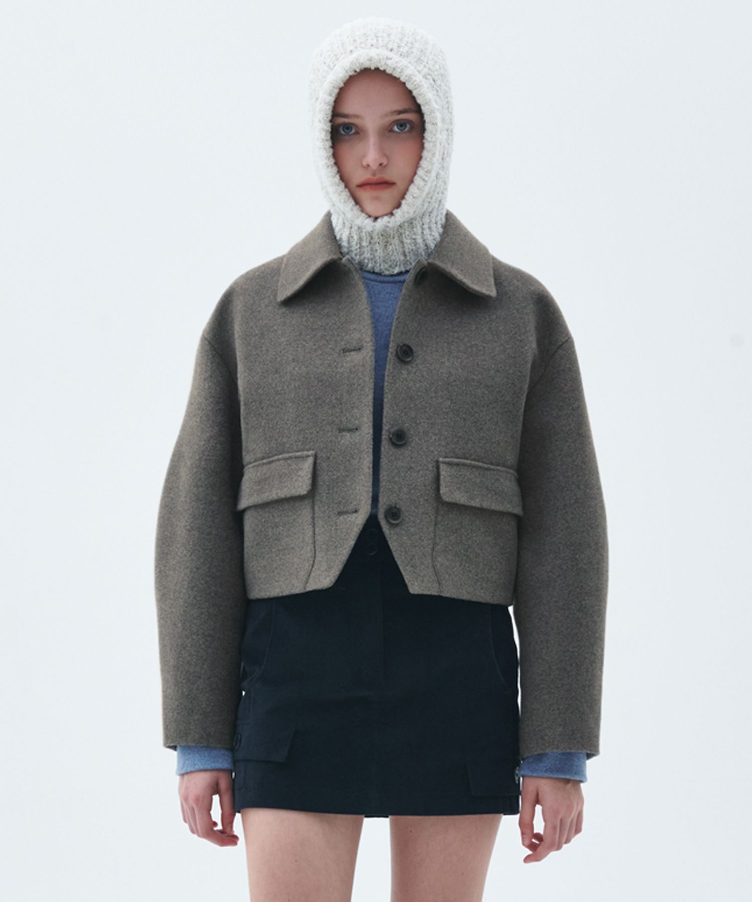 ★関税込★CITYBREEZE★WOOL BLENDED PUFF SLEEVE SHORT COAT★ ☆【CITYBREEZE】☆WOOL BLENDED PUFF SLEEVE SHORT COA.T☆
