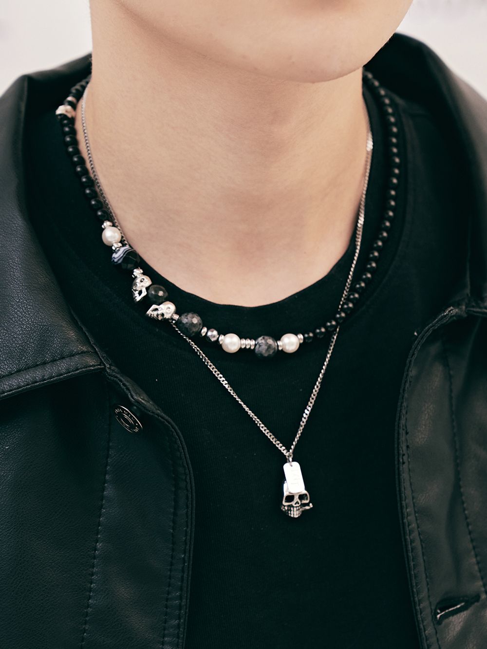 LM 스컬 마블 믹스 목걸이
