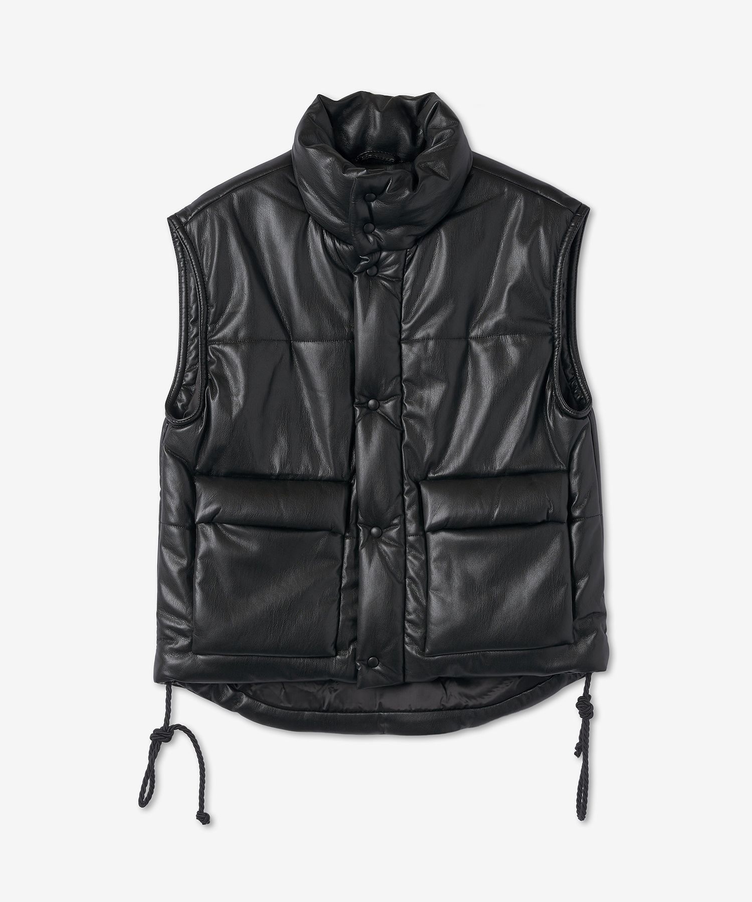MUSINSA公式 | NANUSHKA Men's Joban Crop Padded Vest - Black