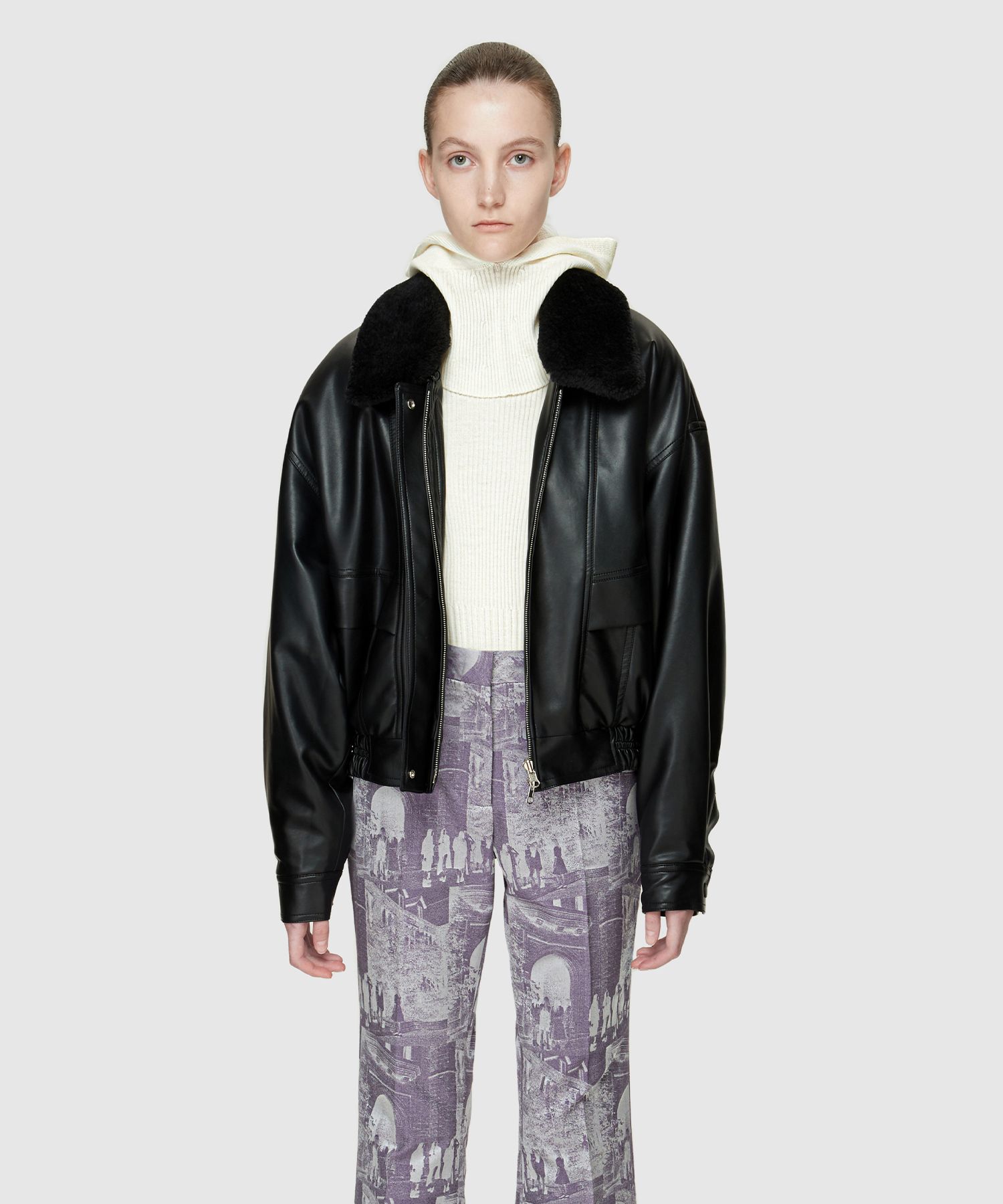 MUSINSA公式 | LOW CLASSIC REVERSIBLE SHORT JACKET - BLACK