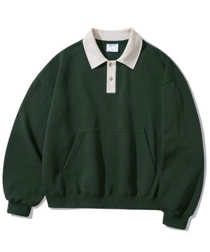 노마드 투톤 카라 맨투맨 그린 HYMT4526