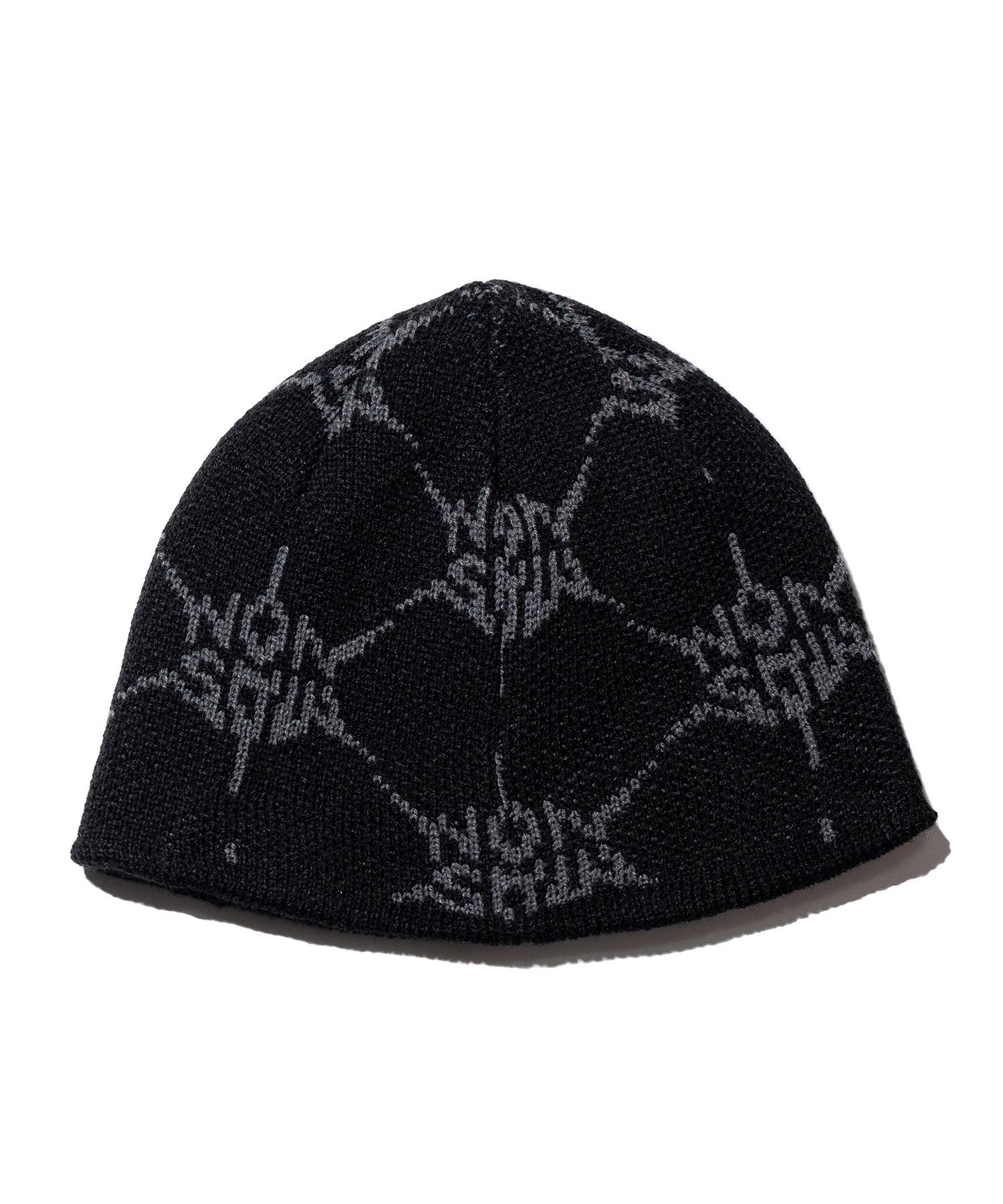 MUSINSA | MASSNOUN Thorn jacquard beanie MFTAC001-BK