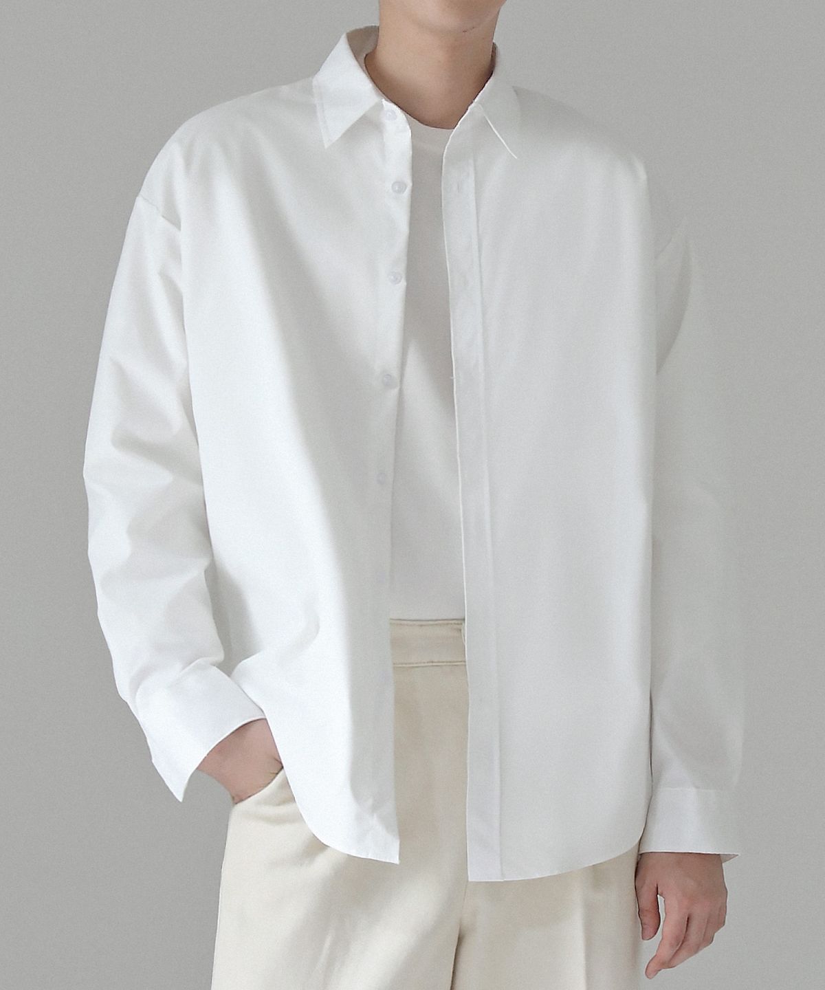 베리베인(VERYVAIN) OVER RUSTLE SHIRTS (WHITE)