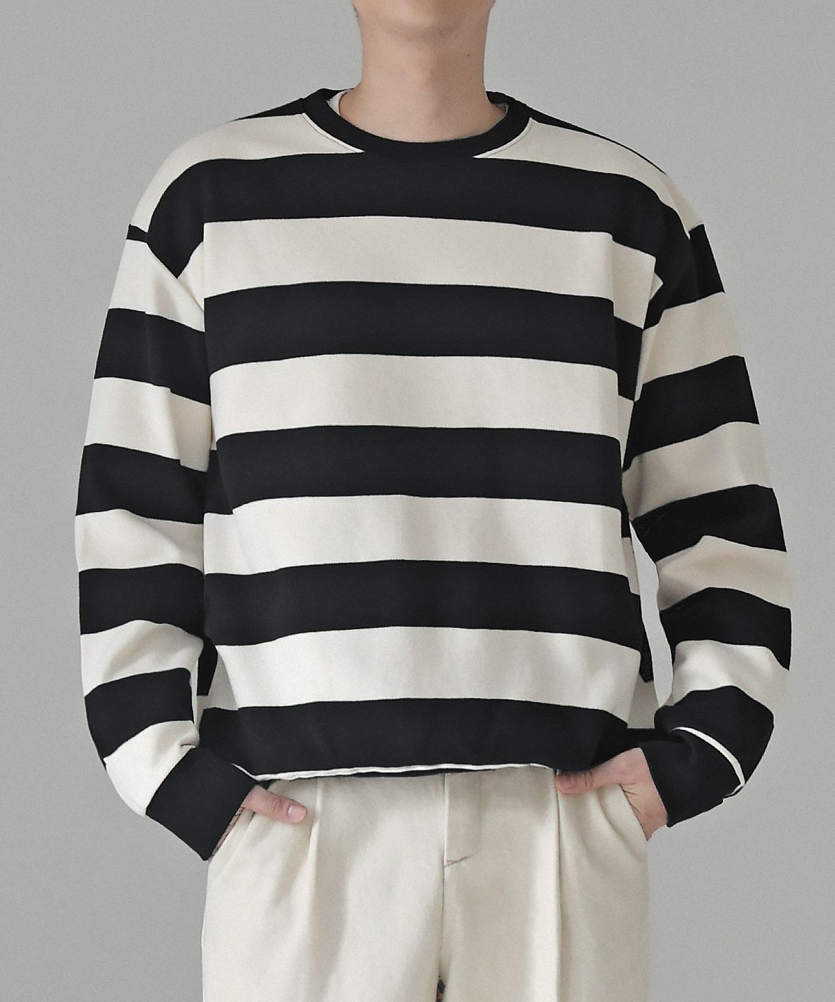 베리베인(VERYVAIN) GIRDLE SWEAT SHIRTS (BLACK)