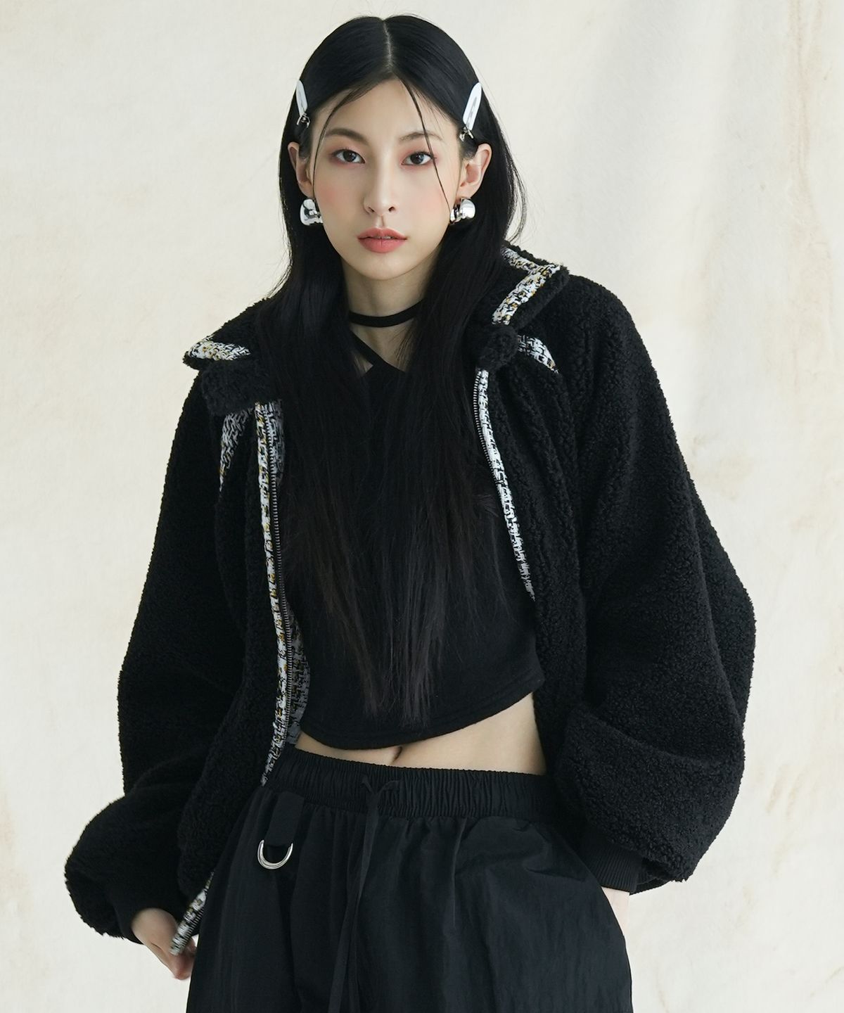 어반드레스(AVANDRESS) Tweed Colored  Jacket BLACK