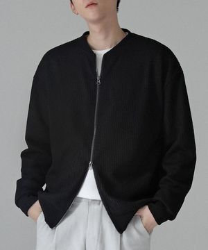 2WAY ZIP CARDIGAN (BLACK)
