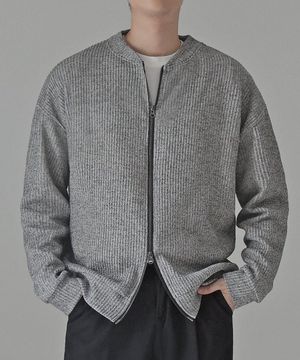 2WAY ZIP CARDIGAN (GRAY)