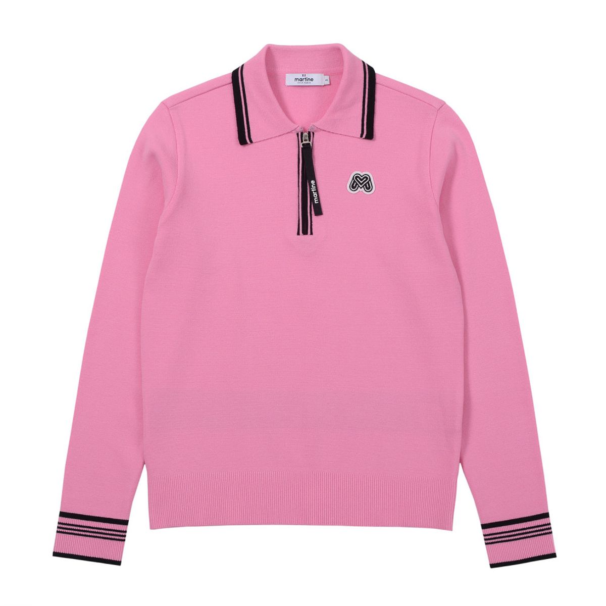 마틴골프(MARTINE GOLF) Tip Color Point Half Zip-up Sweater_Pink