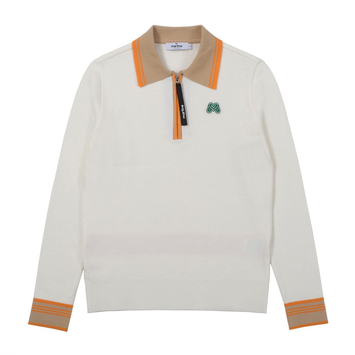 마틴골프(MARTINE GOLF) Tip Color Point Half Zip-up Sweater_Orange