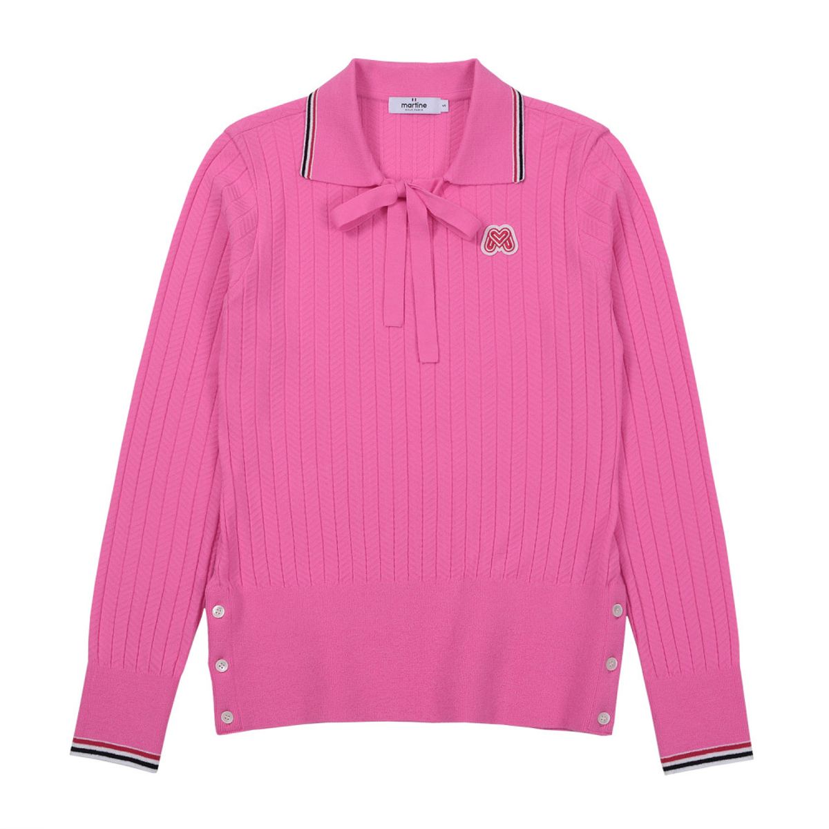 마틴골프(MARTINE GOLF) Ribbon Tying Collar Knit_Pink